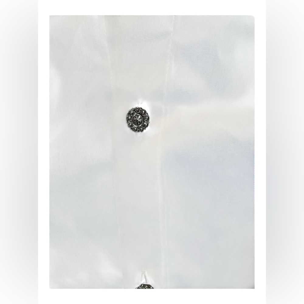 J. Jill jeweled button White Button Down blouse - Picture 4 of 4